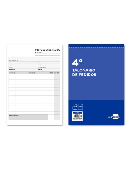 TALONARIO PEDIDOS 4º 122