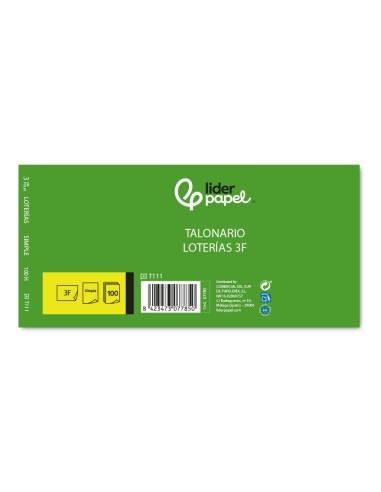 TALONARIO LOTERIA TRES FL.111