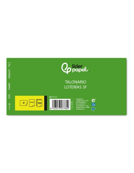 TALONARIO LOTERIA TRES FL.111