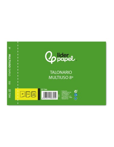 TALONARIO LIDERPAPEL MULTIUSO OCTAVO DUPLICADO APAISADO
