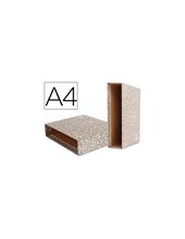 CAJA ARCH.PAL.CARTON DIN A4 JASPEADO GRIS 2
