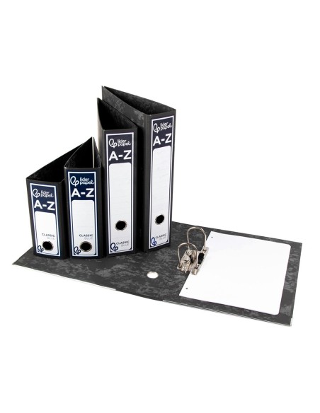 ARCH.PAL.LIDERPAPEL C.FORRADO DIN A4 JASPEADO NEGRO SIN CAJACLASSIC B
