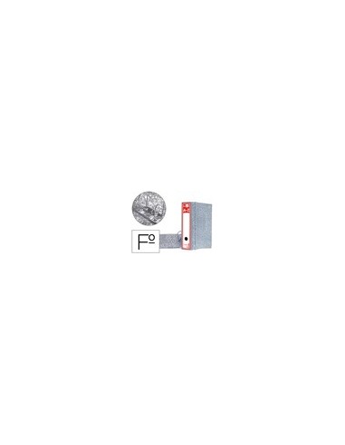 ARCH.PAL.LIDERPAPEL CARTON FORRADO FOLIO JASPEADO GRIS CLASSIC RED