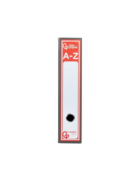 ARCH.PAL.LIDERPAPEL CARTON FORRADO FOLIO JASPEADO GRIS CLASSIC RED