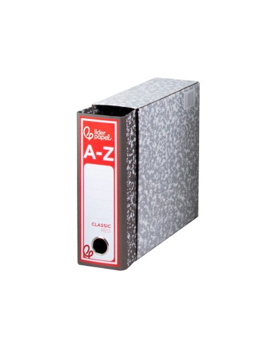 ARCH.PAL.LIDERPAPEL CARTON FORRADO FOLIO JASPEADO GRIS CLASSIC RED