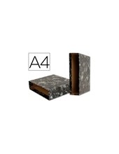 CAJA ARCH.PAL.CARTON DIN A4 JASPEADO NEGRO PORTUGUES 2