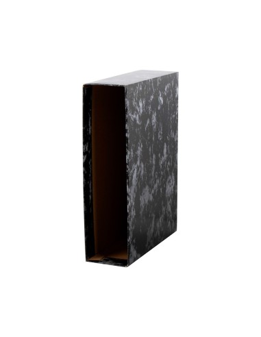 CAJA ARCH.PAL.CARTON DIN A4 JASPEADO NEGRO PORTUGUES