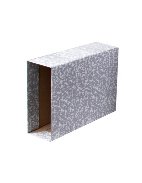 CAJA ARCH.PAL 4º APAISADO .CARTON JASPEADO GRIS