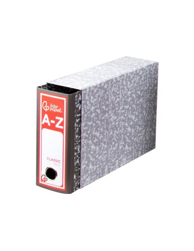 CAJA ARCH.PAL 4º APAISADO .CARTON JASPEADO GRIS