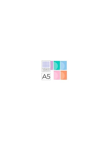 CUADERNO  360 T.DE PLAST.A5 48H. 90G/M2 5MM DOBLE MARGEN PASTEL