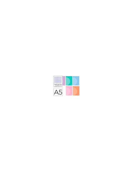 CUADERNO  360 T.DE PLAST.A5 48H. 90G/M2 5MM DOBLE MARGEN PASTEL