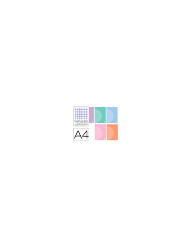 CUADERNO  360 T.DE PLAST.A4 48H. 90G/M2 5MM DOBLE MARGEN PASTEL