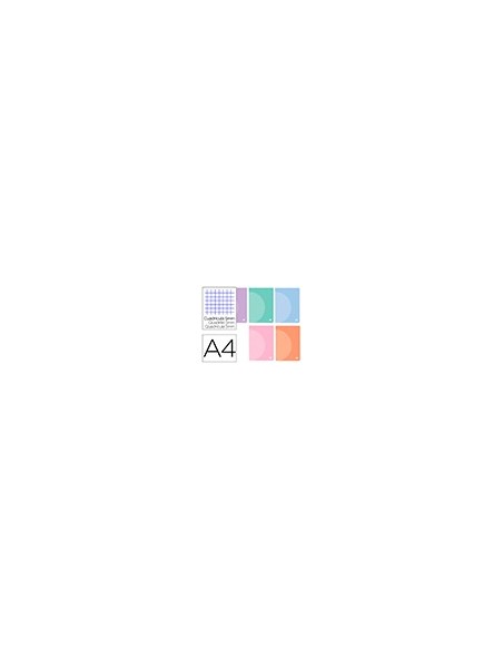 CUADERNO  360 T.DE PLAST.A4 48H. 90G/M2 5MM DOBLE MARGEN PASTEL