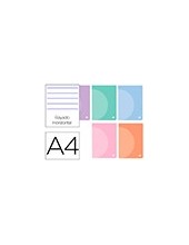 CUADERNO  360 T.DE PLAST.A4 48H. 90G/M2 HOR.DOBLE MARGEN PASTEL 2