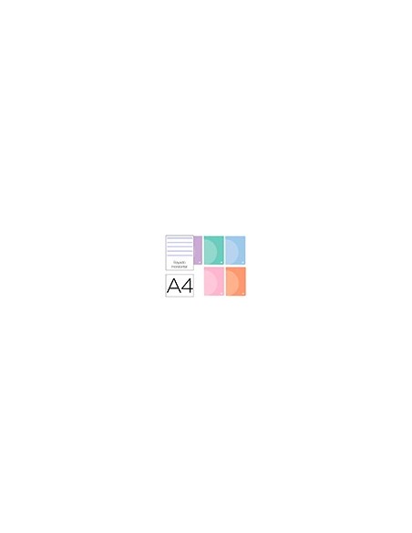 CUADERNO  360 T.DE PLAST.A4 48H. 90G/M2 HOR.DOBLE MARGEN PASTEL
