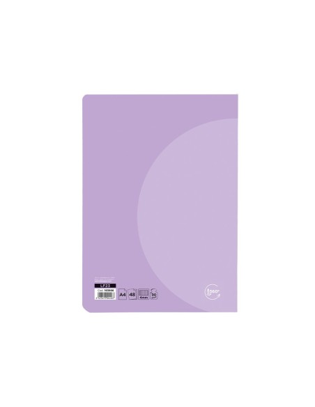 CUADERNO  360 T.DE PLAST.A4 48H. 90G/M2 HOR.DOBLE MARGEN PASTEL