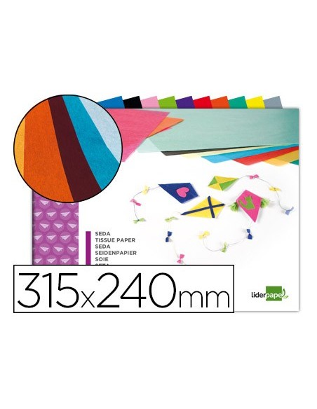 BLOC LIDERPAPEL MANUALIDADES 240X315MM PAPEL SEDA 10H. SURT.