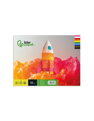 BLOC LIDERPAPEL MANUALIDADES 240X315MM PAPEL SEDA 10H. SURT.