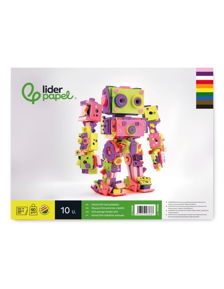 BLOC LIDERPAPEL MANUALIDADES 240X315MM GOMA EVA 10H. SURT.