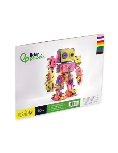BLOC LIDERPAPEL MANUALIDADES 240X315MM GOMA EVA 10H. SURT.