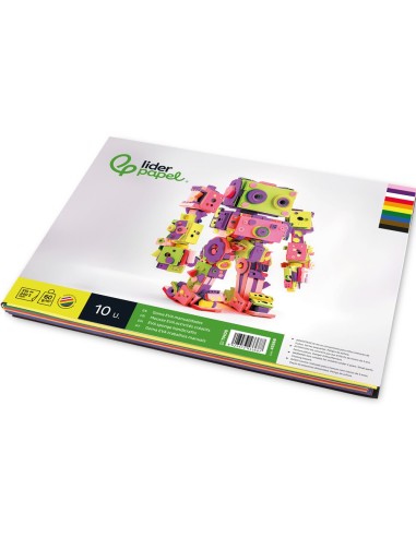 BLOC LIDERPAPEL MANUALIDADES 240X315MM GOMA EVA 10H. SURT.