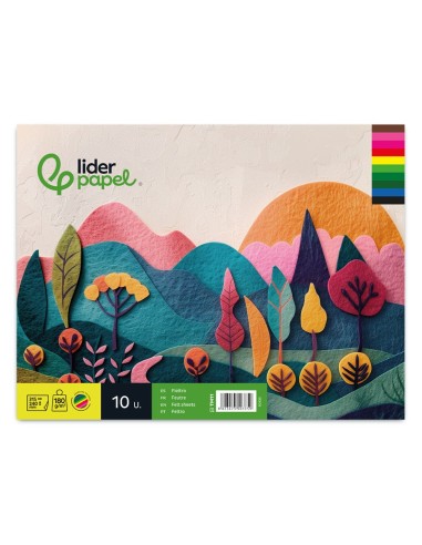 BLOC LIDERPAPEL MANUALIDADES 240X315MM FIELTRO 10H. 180GR. SURT.