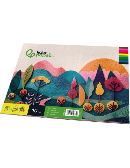 BLOC LIDERPAPEL MANUALIDADES 240X315MM FIELTRO 10H. 180GR. SURT.
