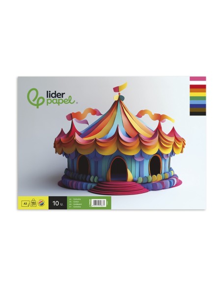 BLOC LIDERPAPEL MANUALIDADES  A3 CARTULINA 10H. 180GR. SURT.