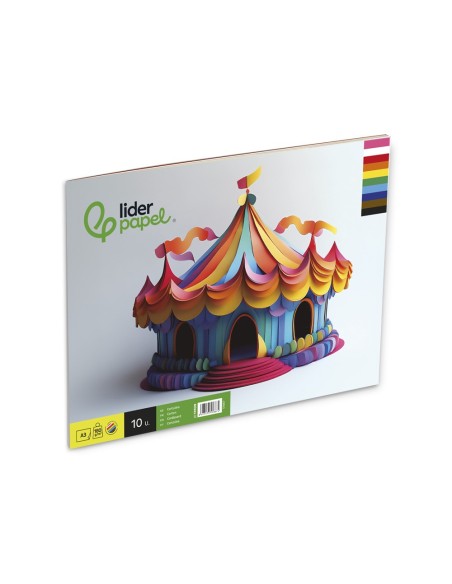 BLOC LIDERPAPEL MANUALIDADES  A3 CARTULINA 10H. 180GR. SURT.