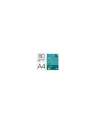 PAPEL COLOR DIN A4 80 GR PAQUETE 100 CUATRO COL.SURT. ROSA AM.-A