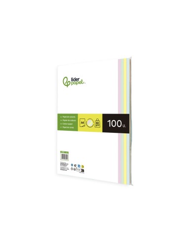 PAPEL COLOR DIN A4 80 GR PAQUETE 100 CUATRO COL.SURT. ROSA AM.-A