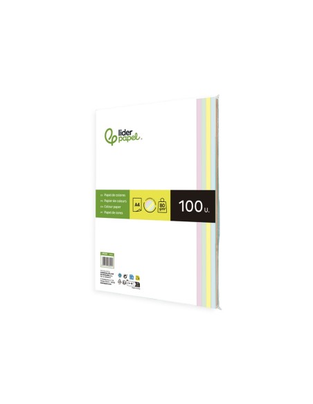 PAPEL COLOR DIN A4 80 GR PAQUETE 100 CUATRO COL.SURT. ROSA AM.-A