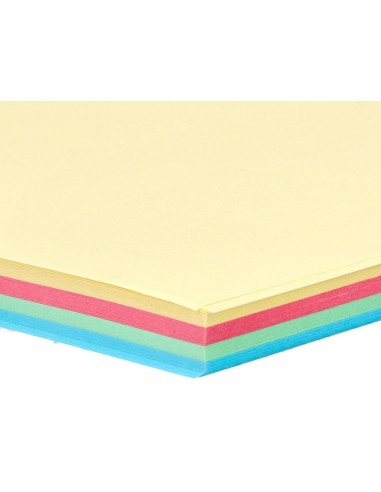 PAPEL COLOR DIN A4 80 GR PAQUETE 100 CUATRO COL.SURT. ROSA AM.-A