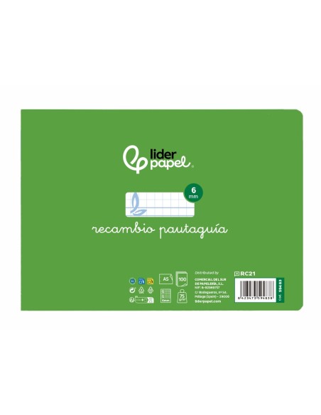 RECAMBIO LIDER.4º 100H.70G/M2 CUADRO PAUT.6MM 2 TALADROS **