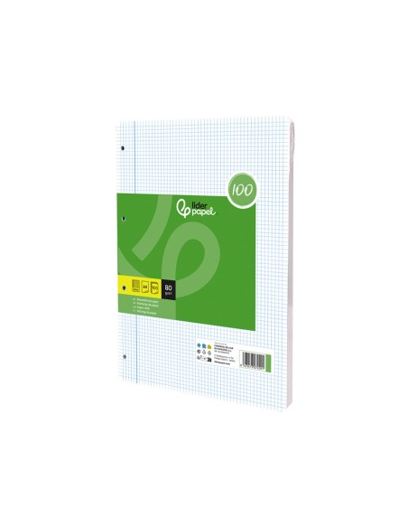 RECAMBIO  A4 100H. PAPEL RECICLADO 100% 80G/M2 4MM MARGEN4 TAL.