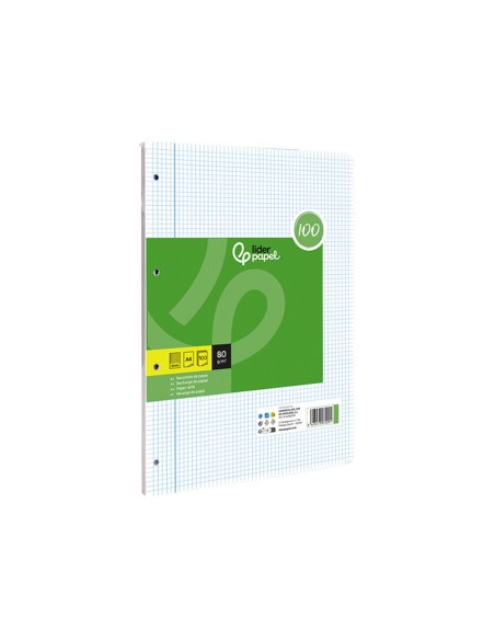 RECAMBIO  A4 100H. PAPEL RECICLADO 100% 80G/M2 4MM MARGEN4 TAL.