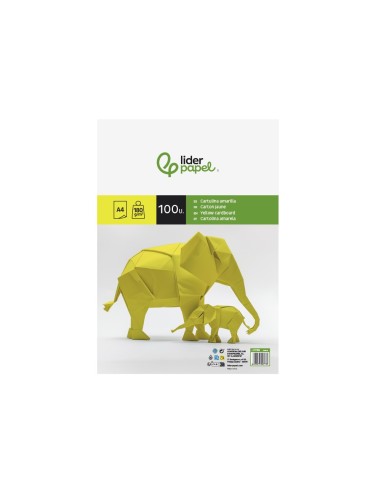 CARTULINA DIN A4 AMARILLO 180 GR PAQUETE 100 H