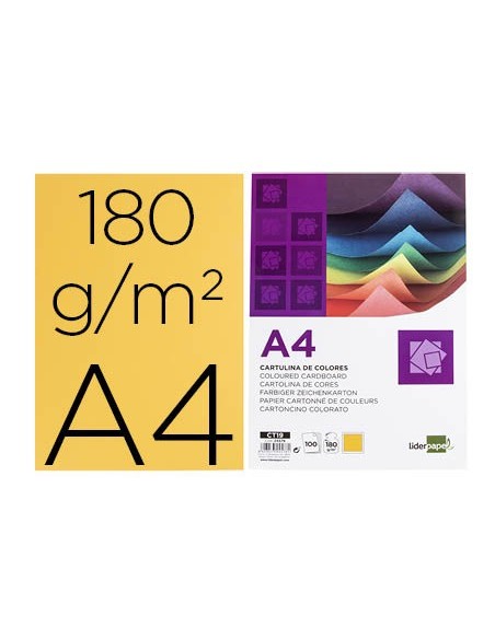 CARTULINA DIN A4 ORO 180 GR PAQUETE 100 H