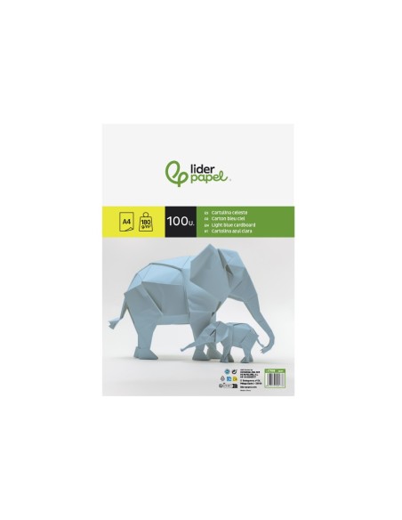CARTULINA DIN A4 CELESTE 180 GR PAQUETE 100 H