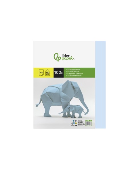 CARTULINA DIN A4 CELESTE 180 GR PAQUETE 100 H