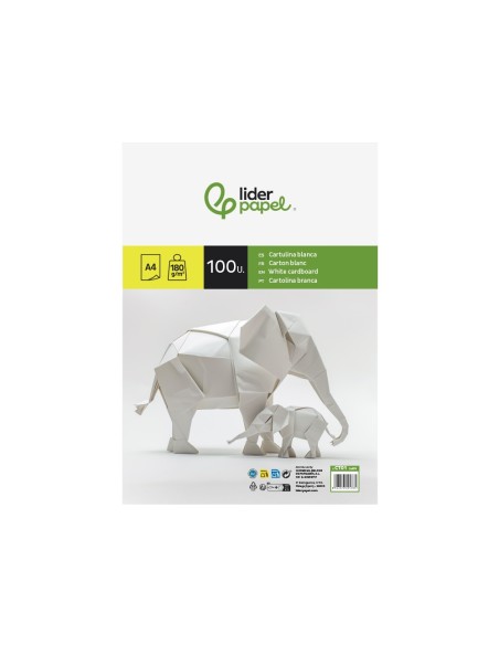 CARTULINA DIN A4 BLANCO 180 GR PAQUETE 100 H