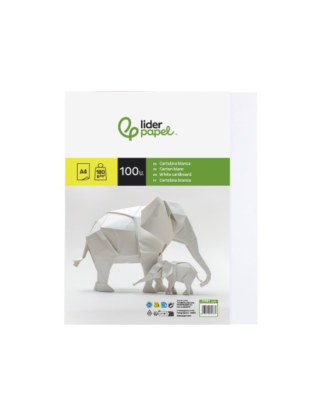 CARTULINA DIN A4 BLANCO 180 GR PAQUETE 100 H