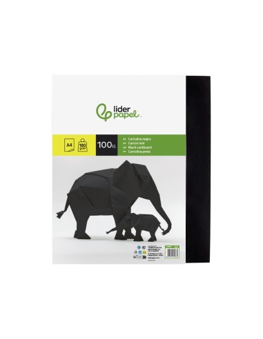 CARTULINA DIN A4 NEGRO 180 GR PAQUETE 100 H