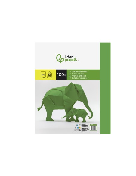 CARTULINA DIN A4 VER ABETO 180 GR PAQUETE 100 H