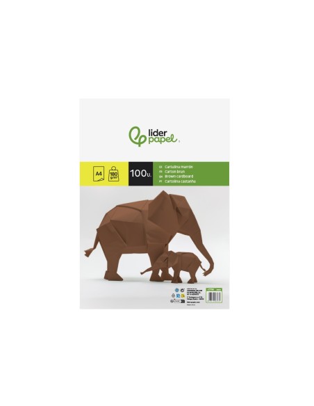 CARTULINA DIN A4 MARRON 180 GR PAQUETE 100 H
