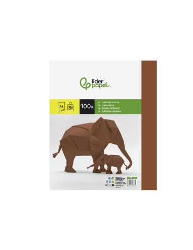 CARTULINA DIN A4 MARRON 180 GR PAQUETE 100 H