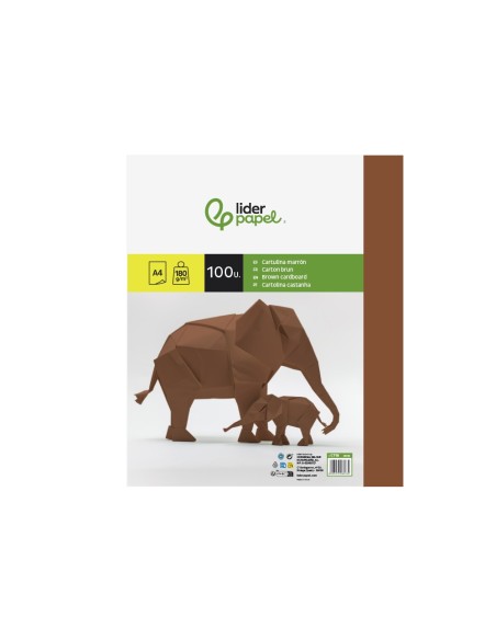 CARTULINA DIN A4 MARRON 180 GR PAQUETE 100 H
