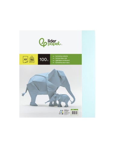 CARTULINA DIN A3 CELESTE 180 GR PAQUETE 100 H