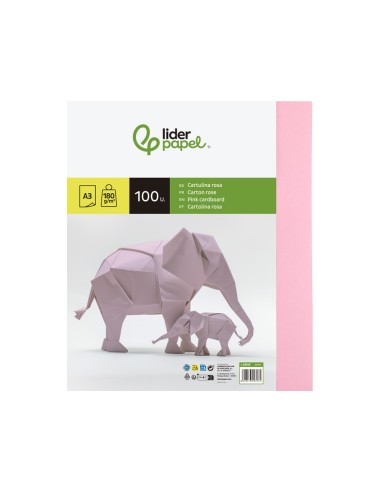 CARTULINA DIN A3 ROSA 180 GR PAQUETE 100 H
