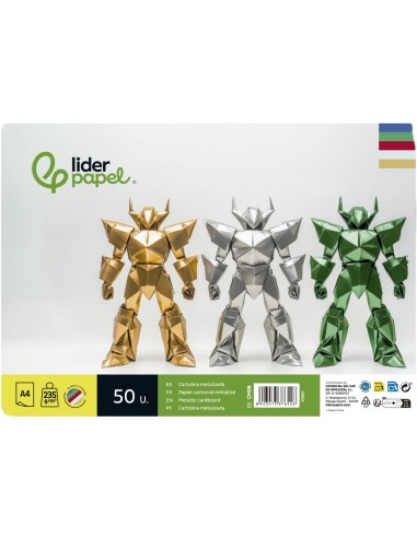 CARTULINA METALIZADA DIN A4 PACK 50 H.SURTIDAS 5 COL.